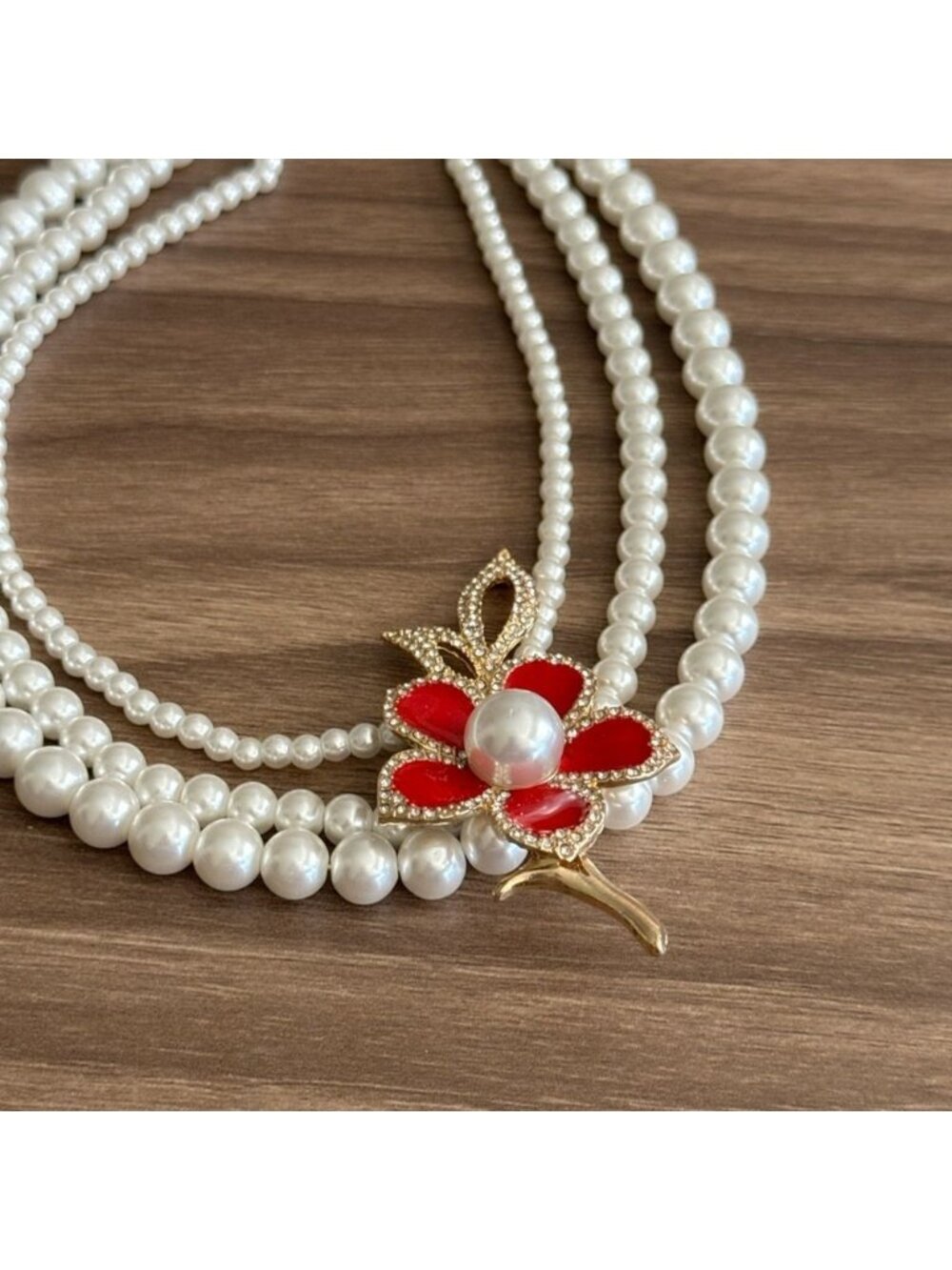 Flower statement necklace Q282 - Picture 3 of 4